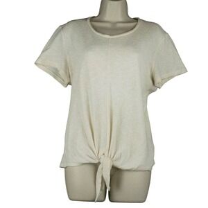 Madewell Womens M Texture & Thread Tie-Front Top 100% Cotton Boho‎ Minimalist